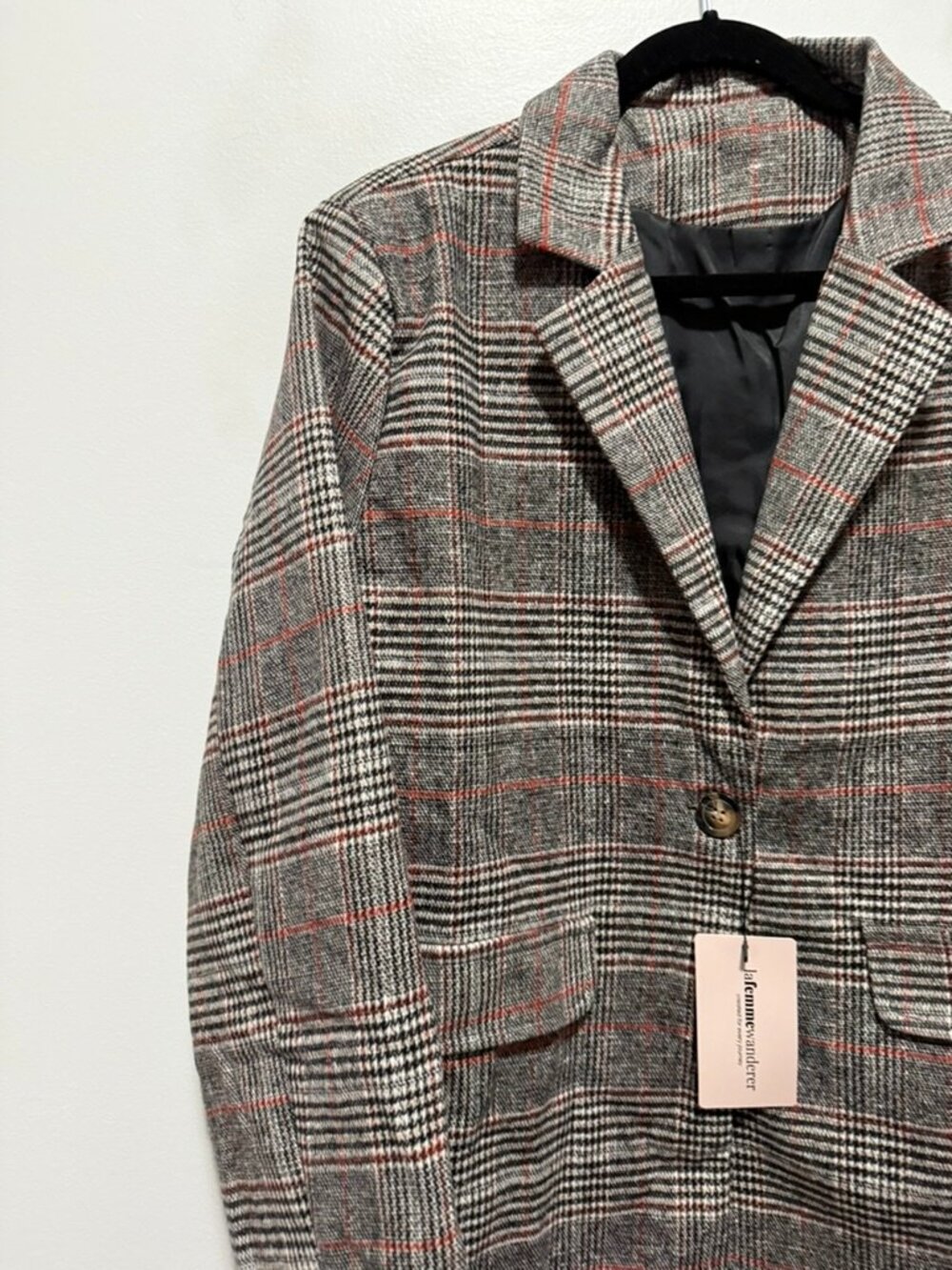 La Femme Wanderer Plaid Blazer Jacket NWT - Picture 6 of 9